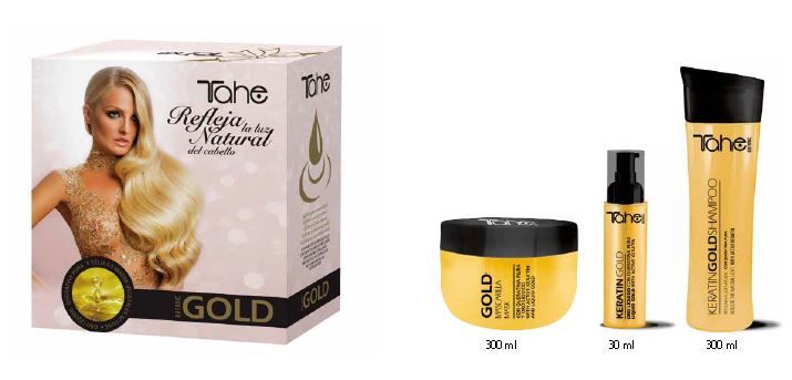 Botanic Gold kit casero champú + mascarilla + tratamiento (300 + 300+6x30 ml) TAHE