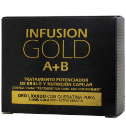 TRATAMIENTO POTENCIADOR DE BRILLO Y NUTRICIÓN CAPILAR INFUSION A+B GOLD (2x10 ml) Tahe