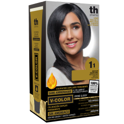 Tinte para el cabello V- Color no. 1.1 (negro azul) - kit de casa+champú y mascarilla gratis