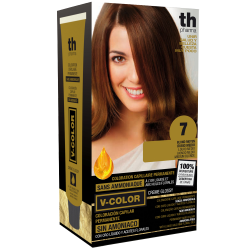 Tinte para el cabello V- Color no.7 (rubio medio) - kit de casa+champú y mascarilla gratis