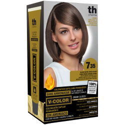 inte para el cabello V- Color no.7.35 (rubio medio dorado.) - kit de casa+champú y mascarilla gratis TH Pharma
