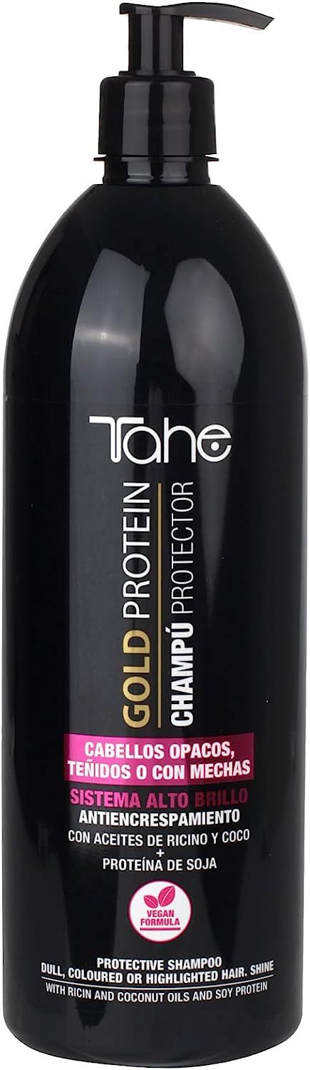 Champú protector cabellos opacos o teñidos Gold Protein Con aceites de Ricino y Coco más (1000 ml TAHE
